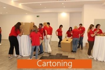 Team Building Juego Cartoning Miniatura